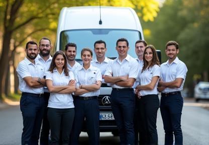 Équipe LavageExpress Paris devant un véhicule propre